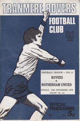 Tranmere Rovers v Rotherham United Match Programme 1972-12-15